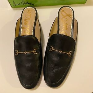 Sam Edelman Black Leather Linnie Mules Size 8.5